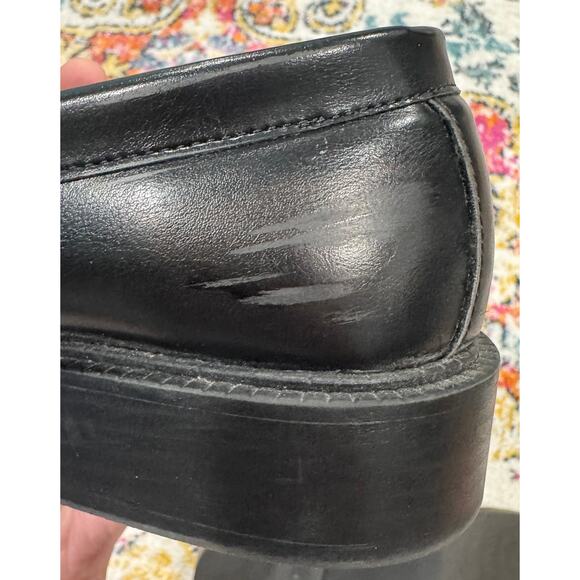 ZARA Black Leather Block Heel Loafer Metal Buckle Detail Size 38 / 7.5 - Picture 8 of 8